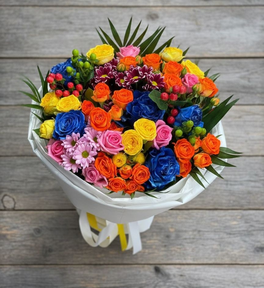 Букет цветов из: Розы и Хризантемы в Ивантеевке Саратовской области