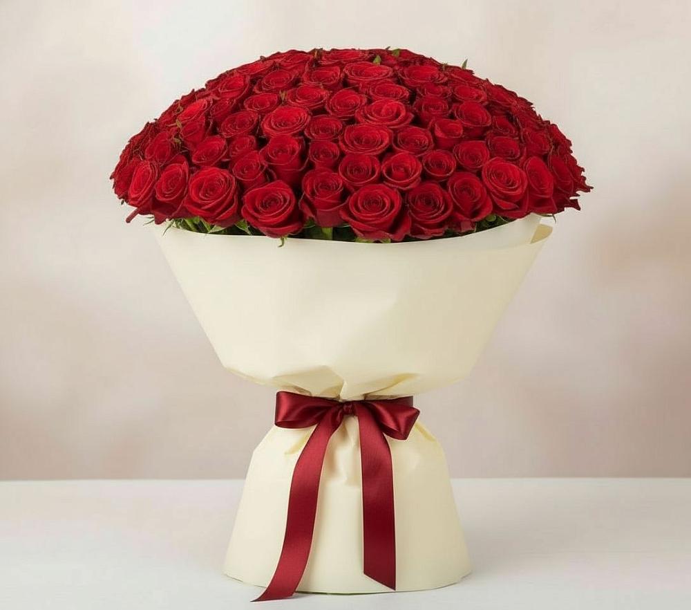 Букет 101 Красная роза Милано в Ивантеевке Саратовской области