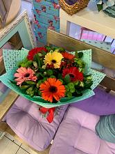 Букет цветов из:  Герберы, Хризантемы и Альстромерии #REPLACE_PRED# Ивантеевке Саратовской области