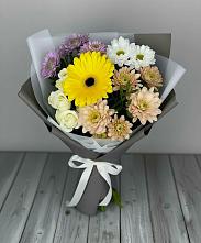 Букет цветов из:  Розы, Герберы и Хризантемы #REPLACE_PRED# Ивантеевке Саратовской области