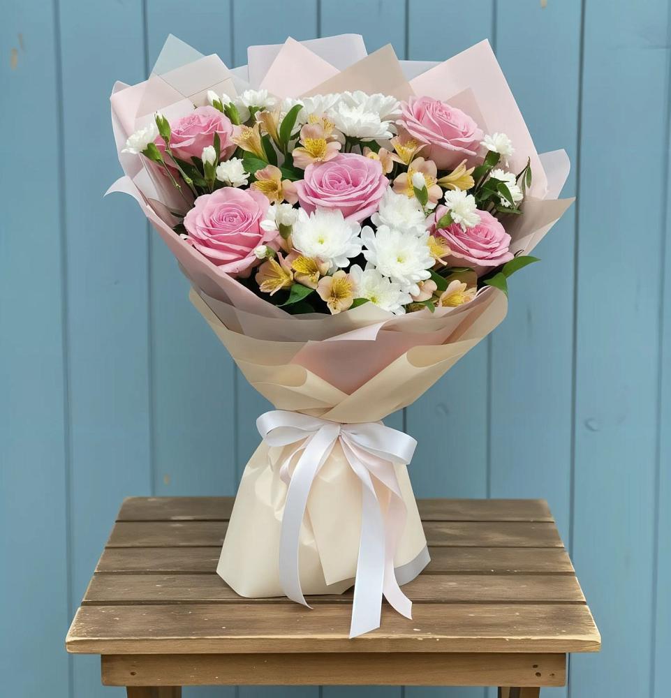 Букет цветов из: Гвоздики, Орхидеи и Розы в Ивантеевке Саратовской области