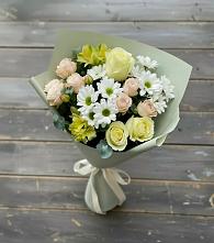 Букет цветов из:  Альстромерии, Розы и Хризантемы в Ивантеевке Саратовской области