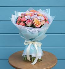 Букет цветов из:  Хризантемы и Розы в Ивантеевке Саратовской области