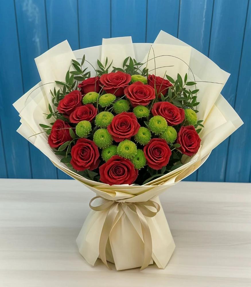 Букет цветов из: Розы и Хризантемы в Ивантеевке Саратовской области