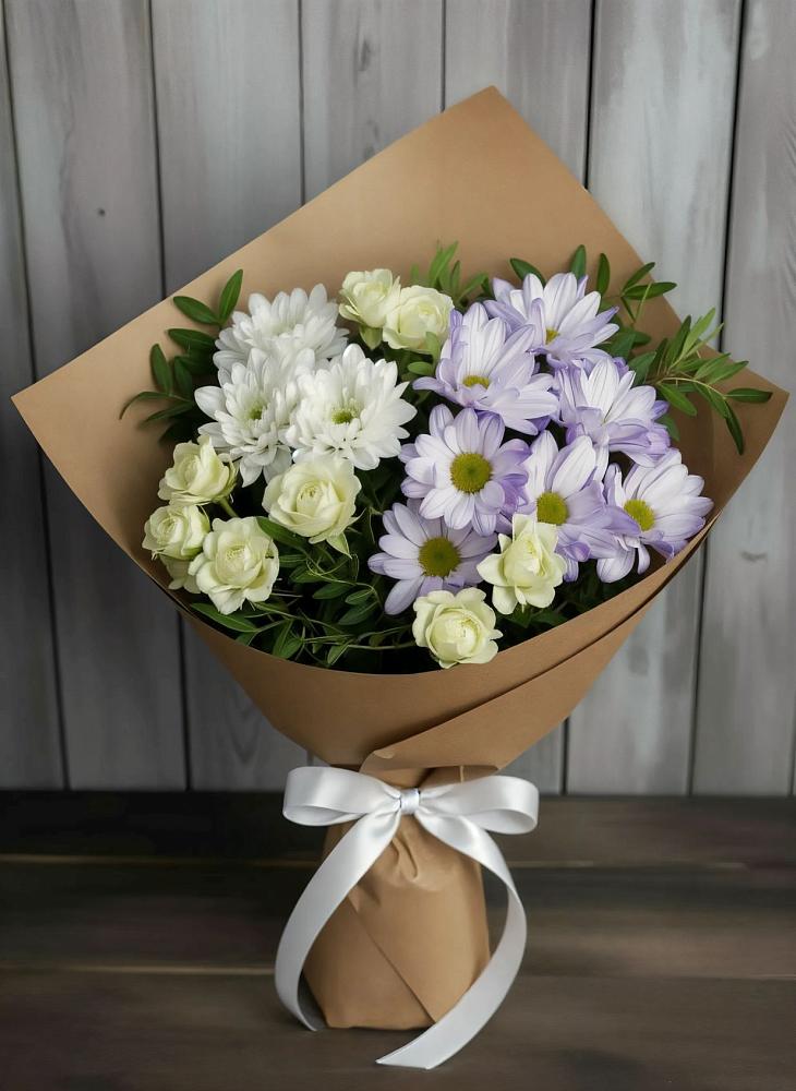 Букет цветов из: Хризантемы и Розы в Ивантеевке Саратовской области